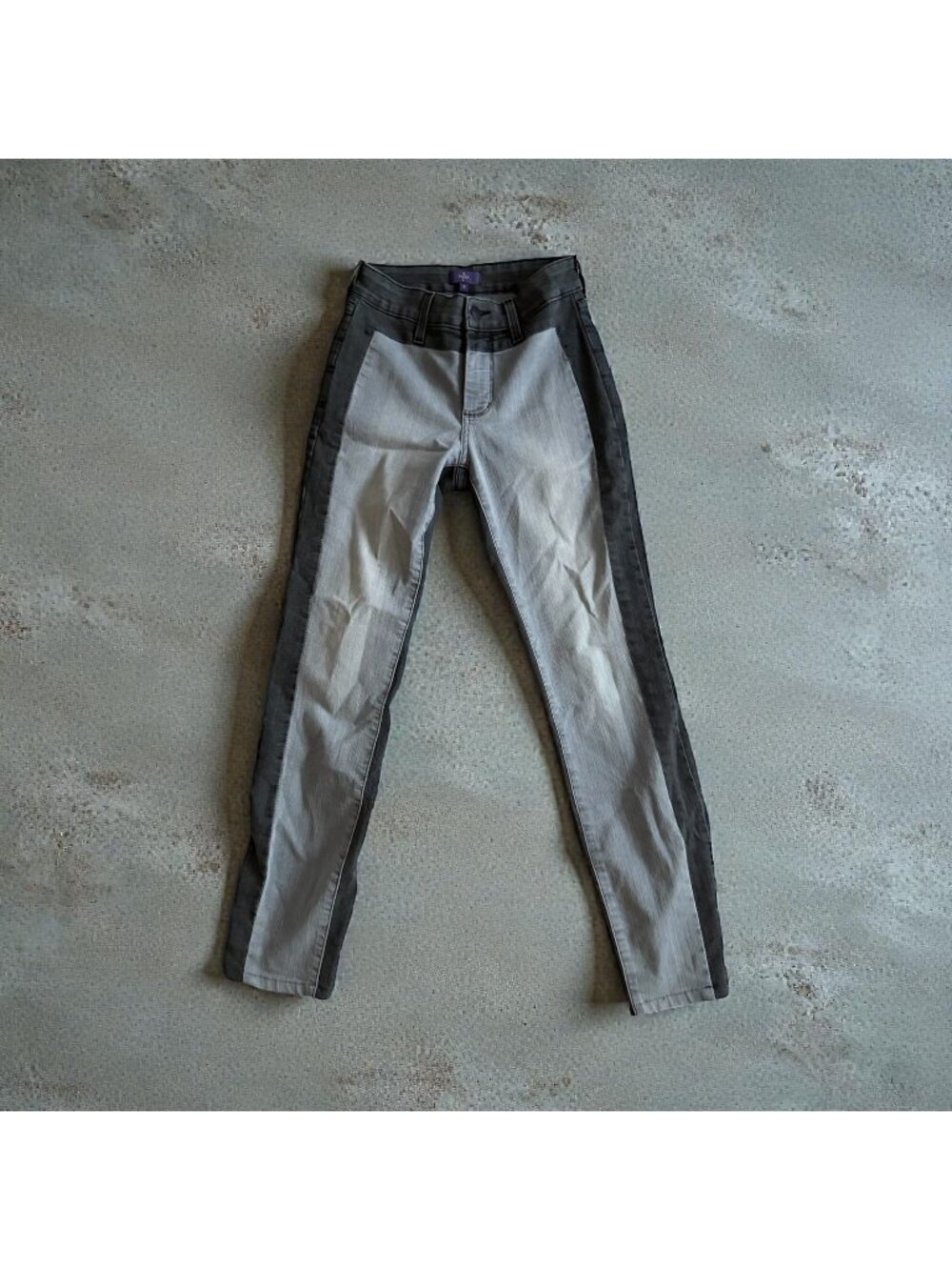 NYDJ Gray Black Two Tone Denim Jeggings Jeans Size 0